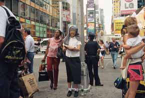 Praying in Times Square, 42nd Street, NYC