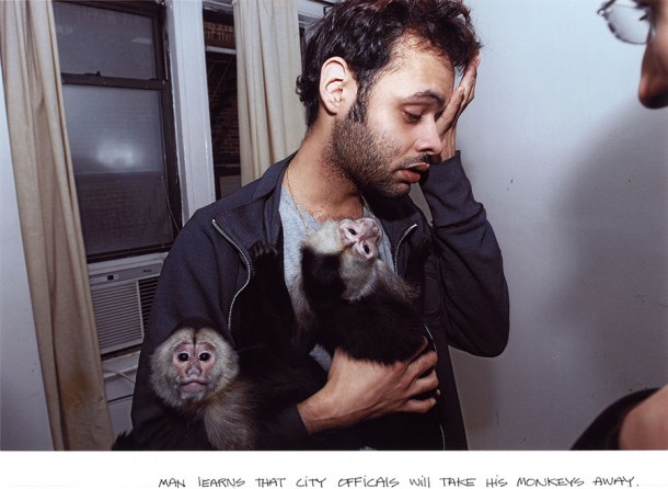 Man Learns that City Officials Will Take His Monkey Away, 
from the Desperate People series