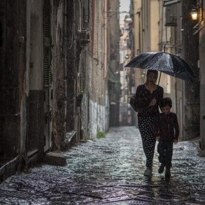 John Petro: A Walk in the Rain, Naples, Italy, 2017 John Petro: A Walk in the Rain, Naples, Italy, 2017